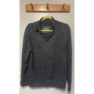 Buckle Black Men's Henley Style Pullover Sweater Charcoal Size Large